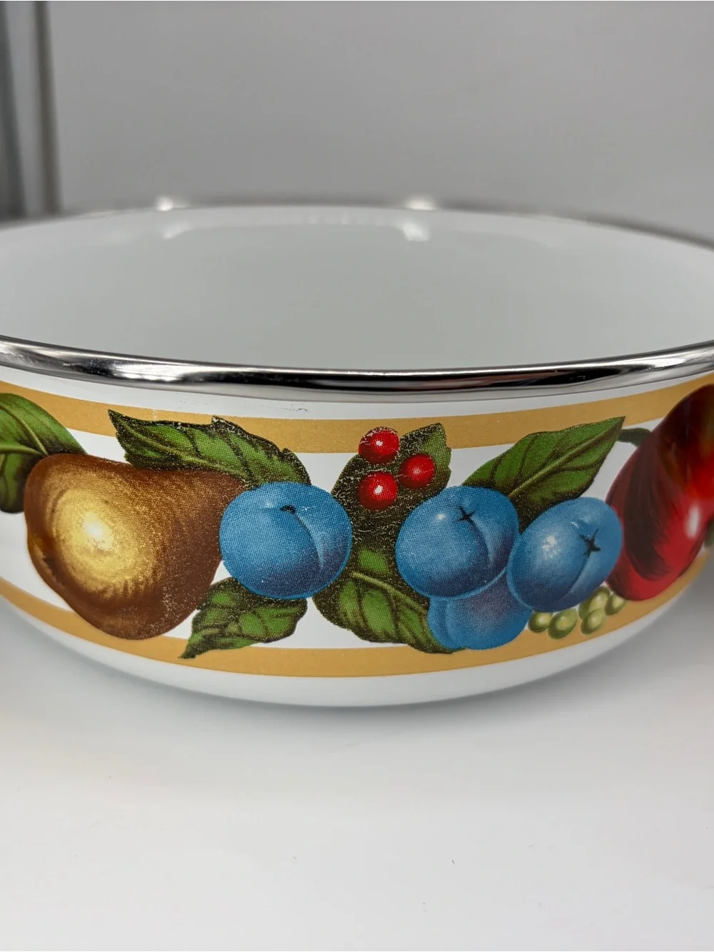 Tabletops Unlimited set of 2 EDEN enamel metal bowls.